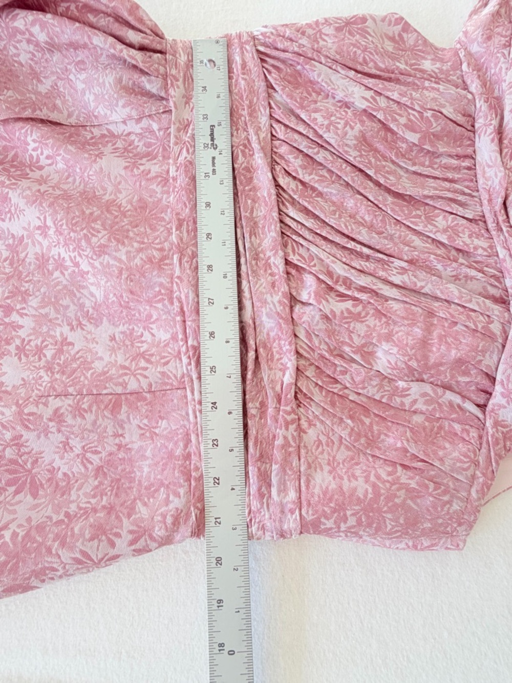 Kay Unger New York Off-the-Shoulder Pleated Floral Jacquard Dress - Pink Size 12 - Picture 15 of 16